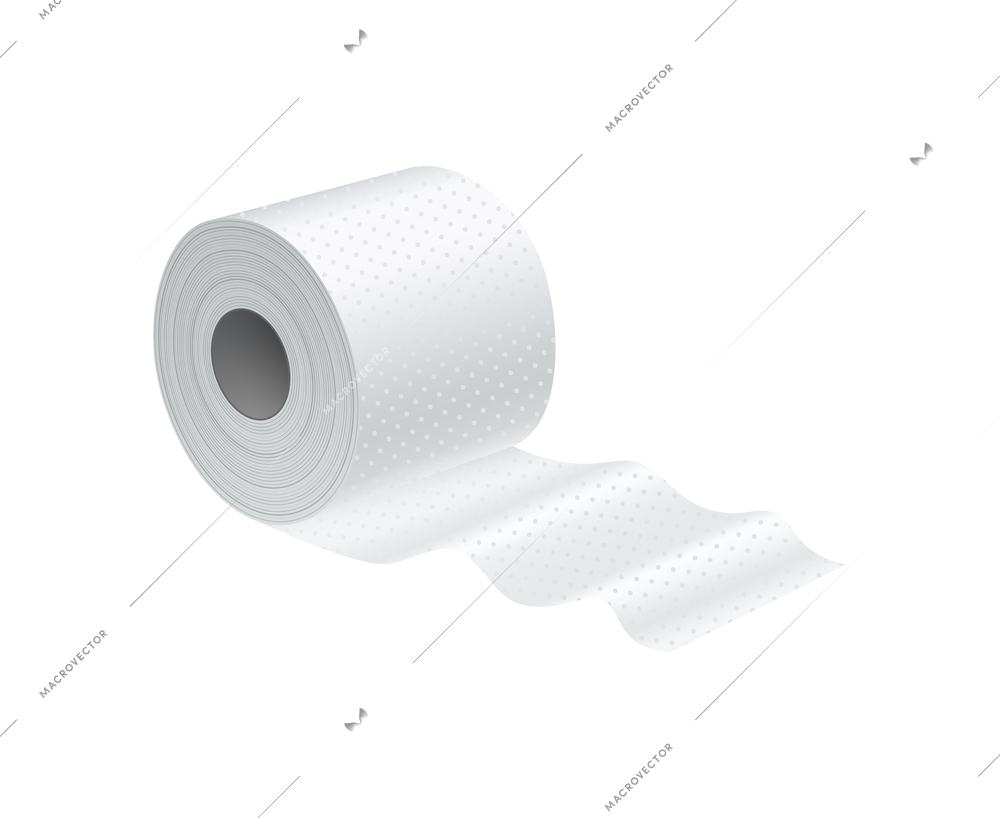 Realistic white toilet paper roll isolated vector illustration