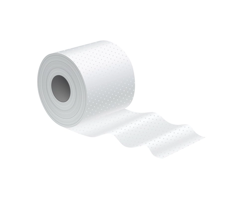 Realistic white toilet paper roll isolated vector illustration