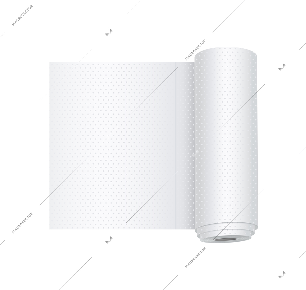 White paper towel roll realistic vector illustration