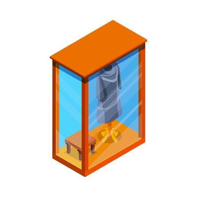 Costume museum exhibit isometric icon vector illustration