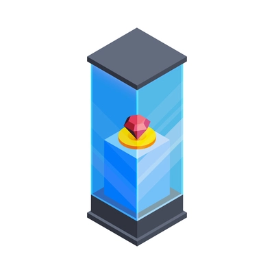 Big ruby museum exhibit isometric icon vector illustration