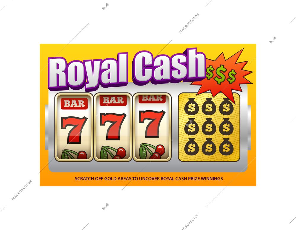 Flat scratch win card lottery ticket vector illustration