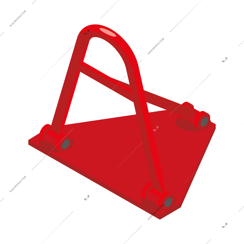 Red parking barrier isometric icon 3d vector illustration