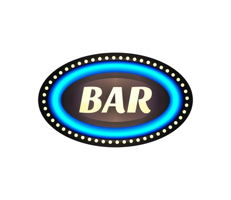 Glowing bar signboard flat icon vector illustration