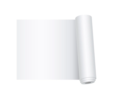 Realistic roll of blank white paper vector illustration