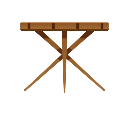 Outdoor wooden table in flat style vector illustration