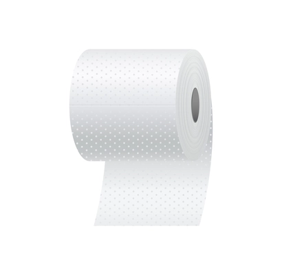 White toilet paper roll realistic vector illustration