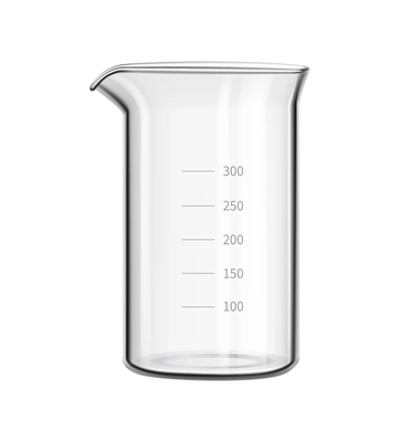 Realistic empty laboratory beaker on white background isolated vector illustration