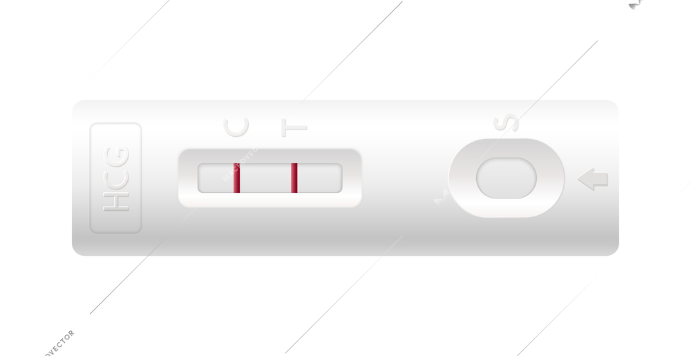 Realistic digital pregnancy test on white background vector illustration