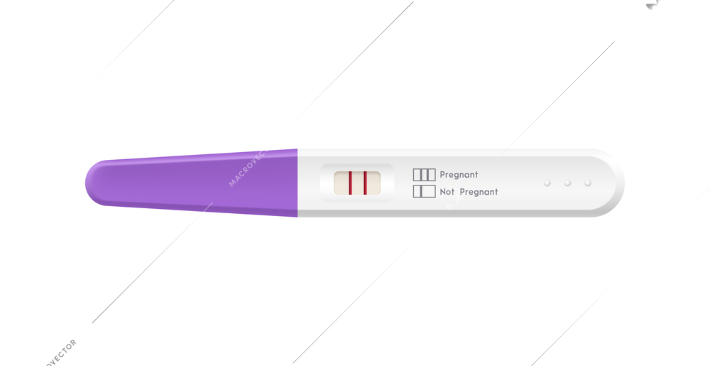 Digital pregnancy test with two stripes realistic vector illustration