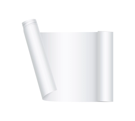 White paper roll realistic vector illustration