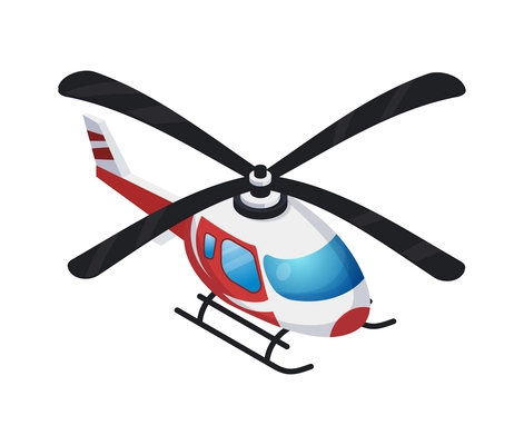 Emergency helicopter isometric icon vector illustration