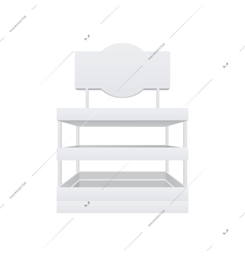 Realistic empty white promotion stand template vector illustration