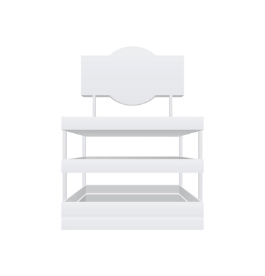 Realistic empty white promotion stand template vector illustration