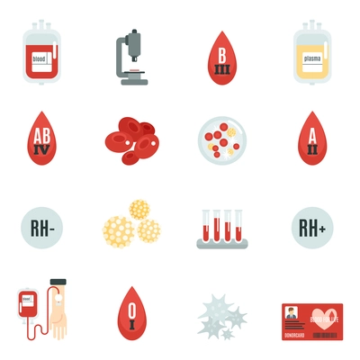 Blood donor banking and transfusion icons flat set isolated vector illustration