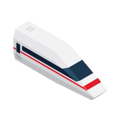 High speed train carriage isolated on white background isometric 3d vector illustration