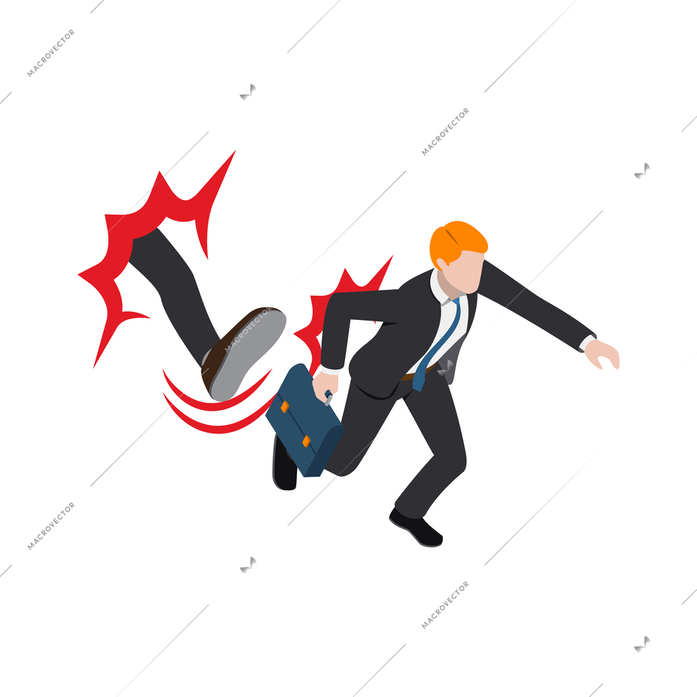 Accelerate business concept icon with businessman getting kick 3d vector illustration
