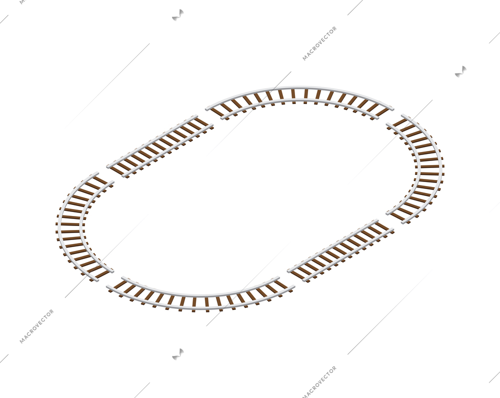 Railtrack isometric icon on white background vector illustration