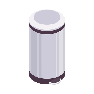 Bathroom metal trash can isometric icon 3d vector illustration