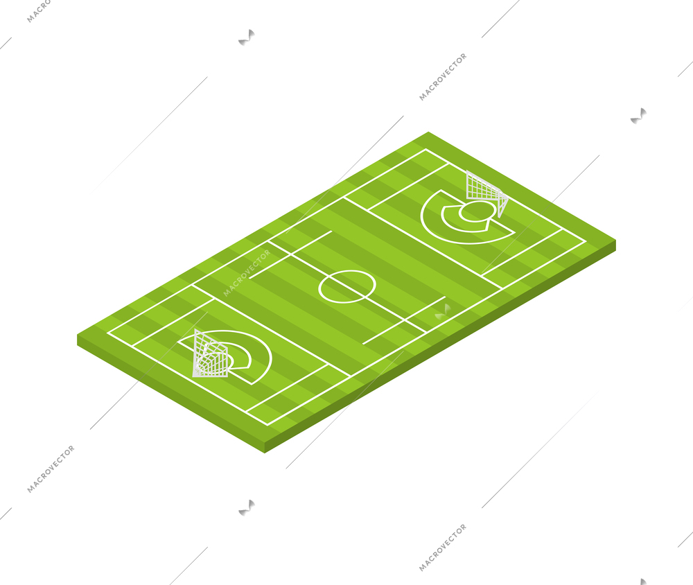 Isometric empty lacrosse field isolated vector illustration