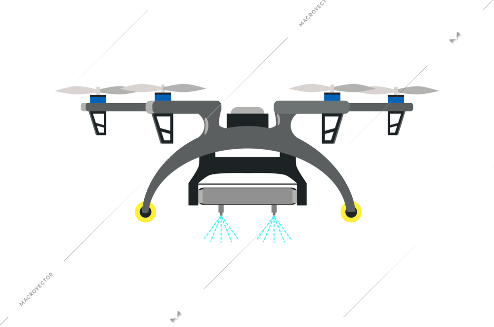 Smart farming flat icon with unmanned agricultural vehicle vector illustration