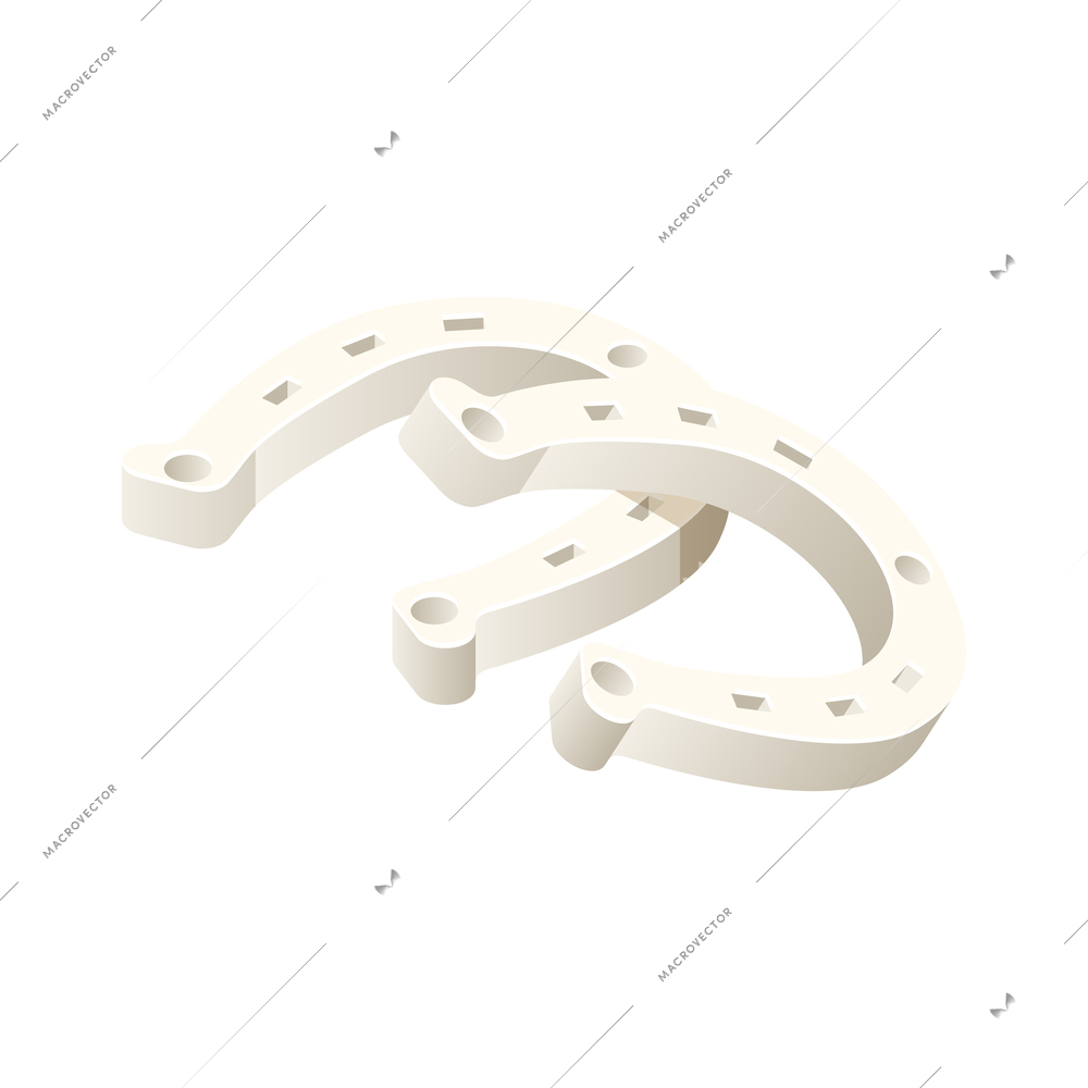 Pair of horseshoes isometric icon isolated vector illustration