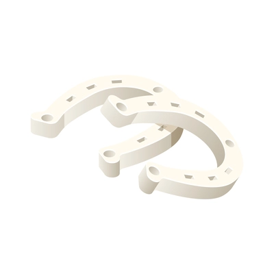 Pair of horseshoes isometric icon isolated vector illustration