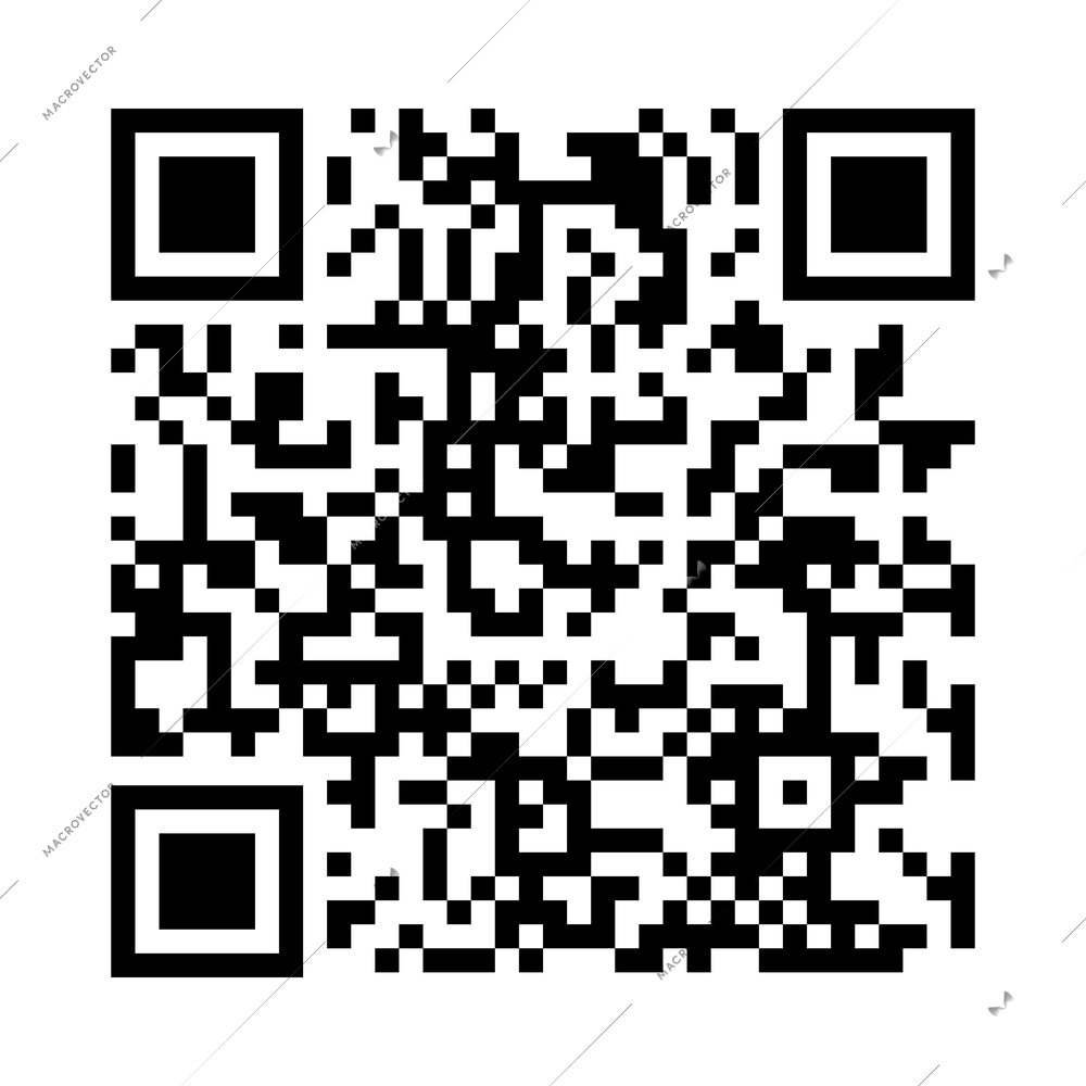 Realistic qr code on white background vector illustration