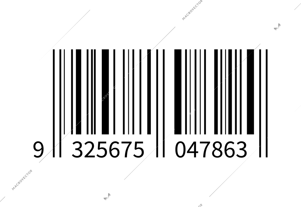 Realistic barcode with numbers on white background vector illustration