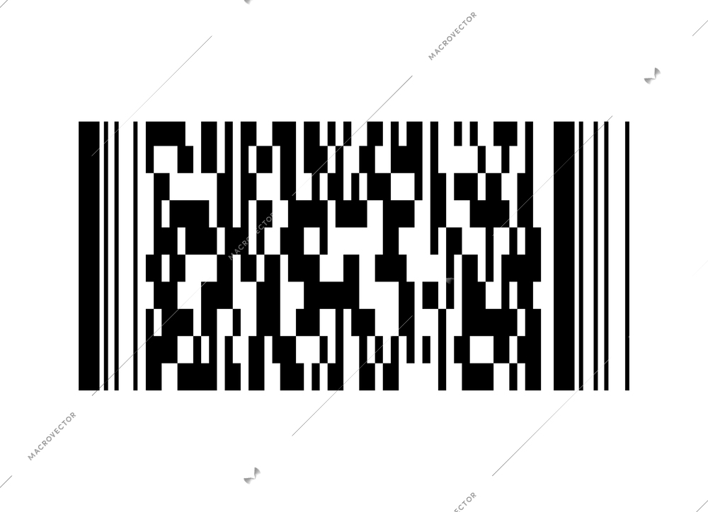 Realistic barcode against white background vector illustration