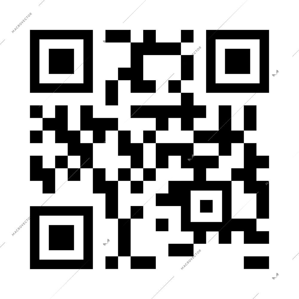 Qr code against white background realistic vector illustration