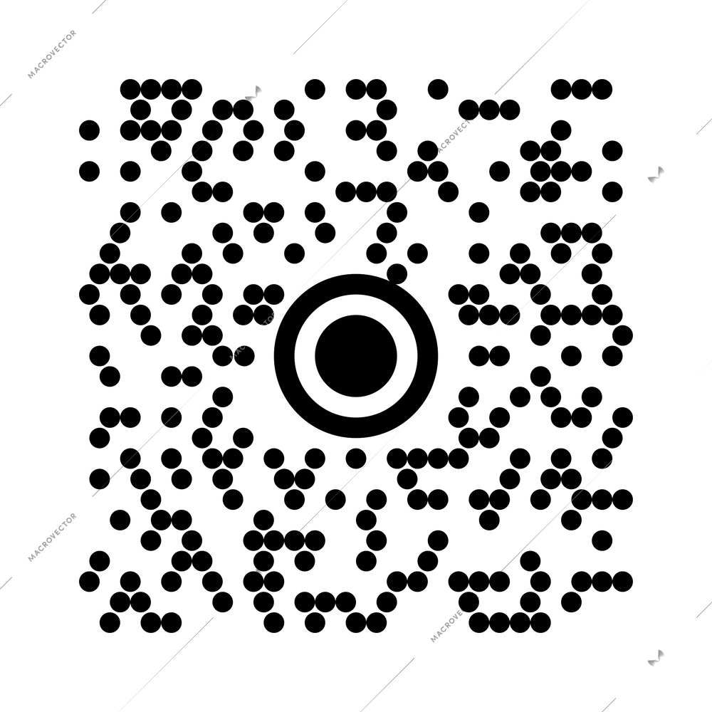 Qr code on white background realistic vector illustration