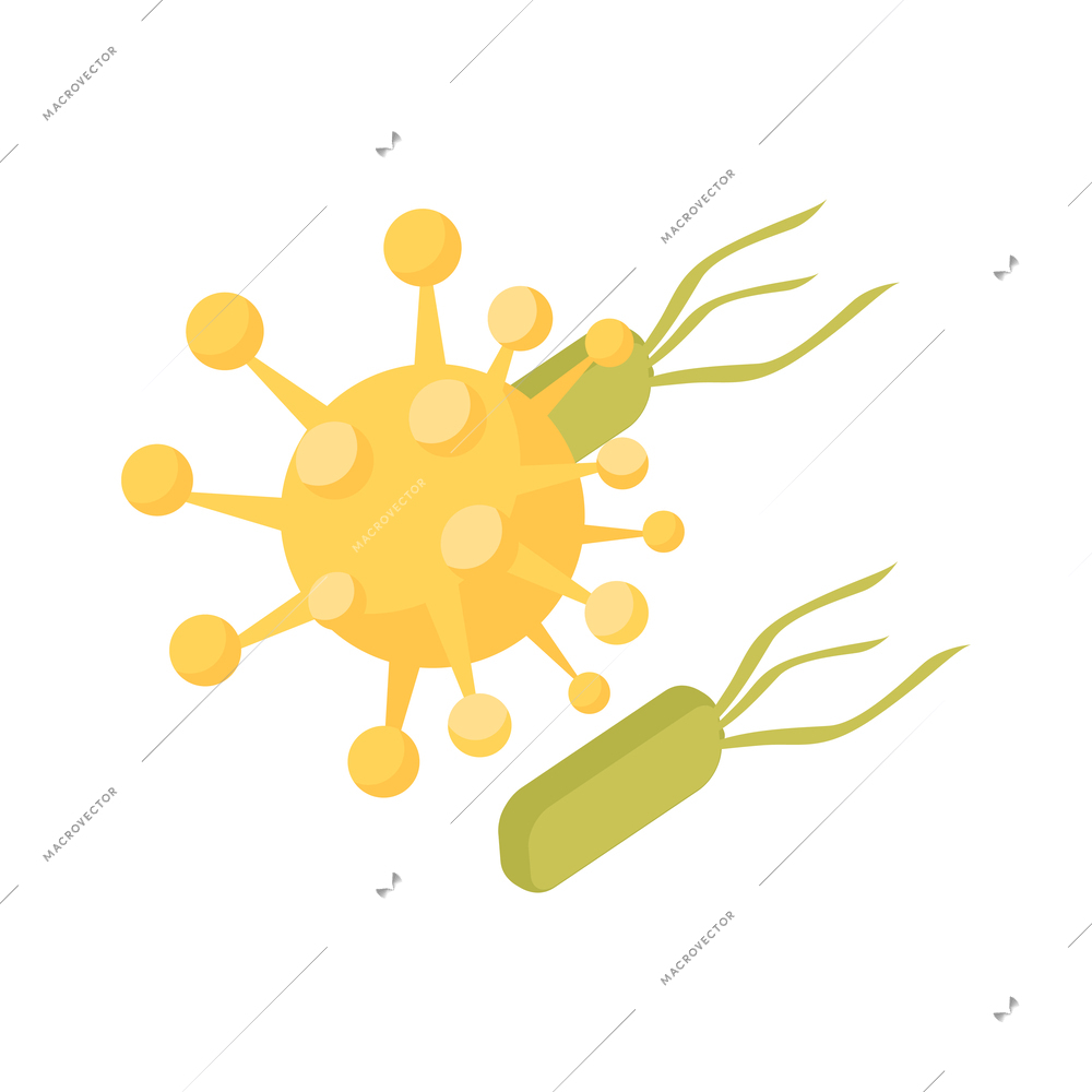 Isometric probiotics bacteria icon vector illustration