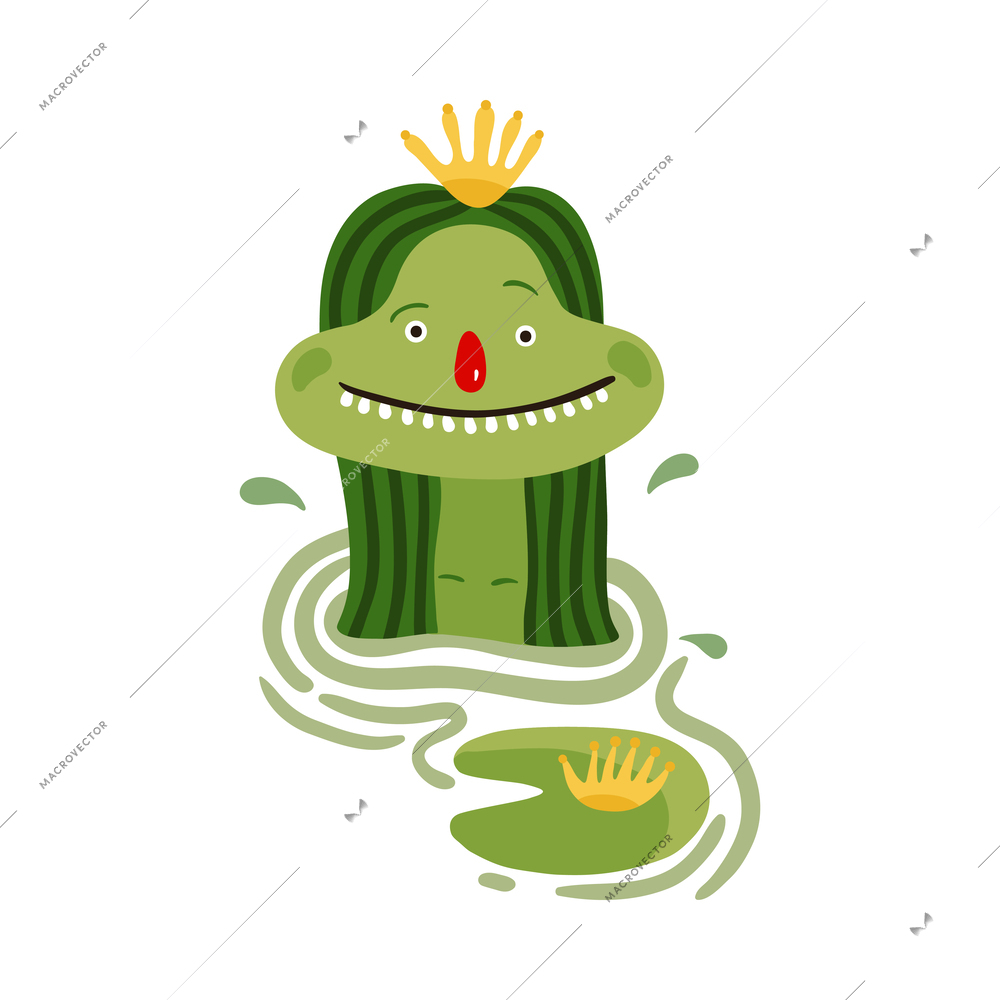 Flat magical folklore water creature vector illustration