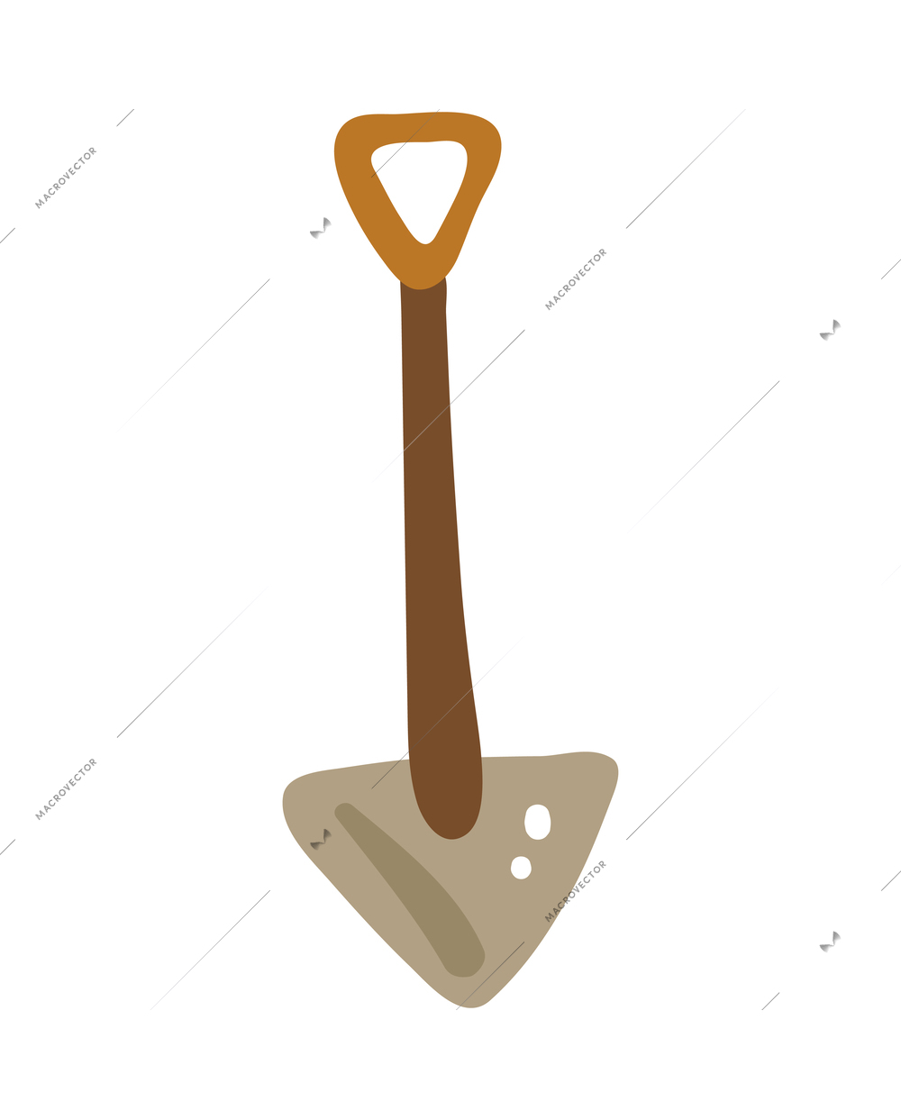 Shovel flat icon isolated on white background vector illustration