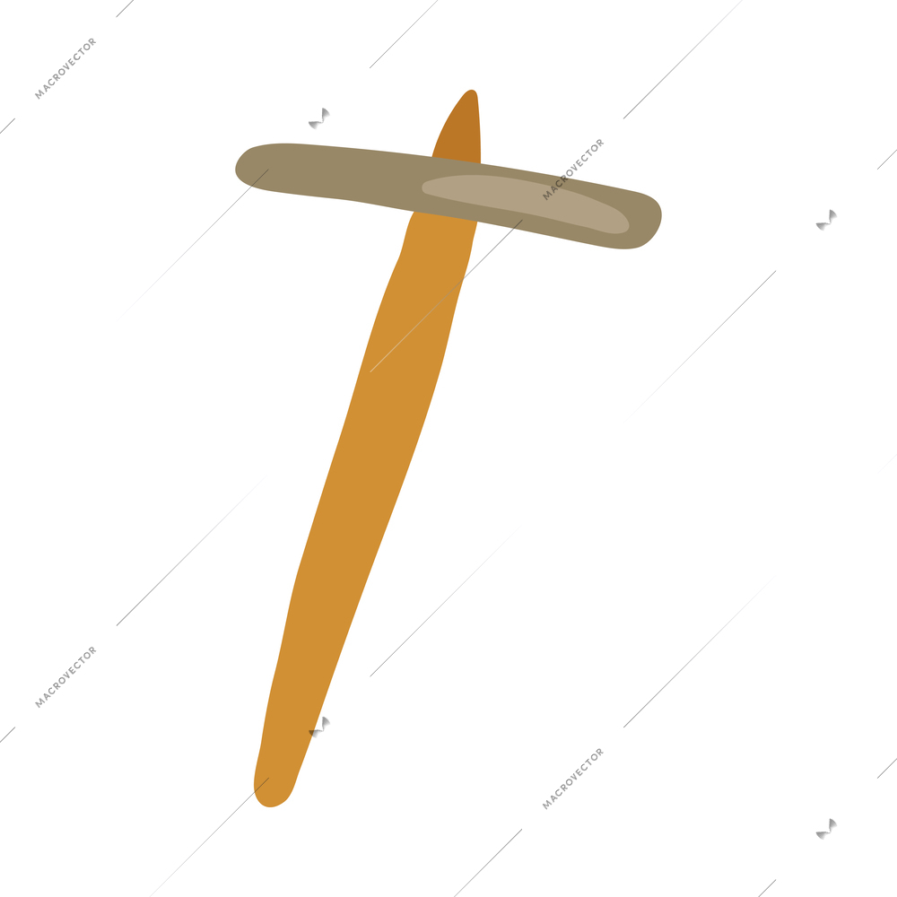 Flat pickaxe isolated on white background vector illustration