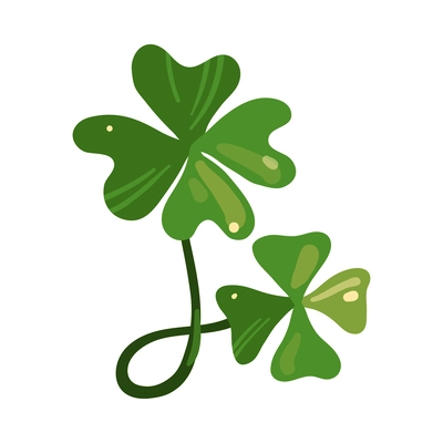 Shamrock leaves on white background flat vector illustration