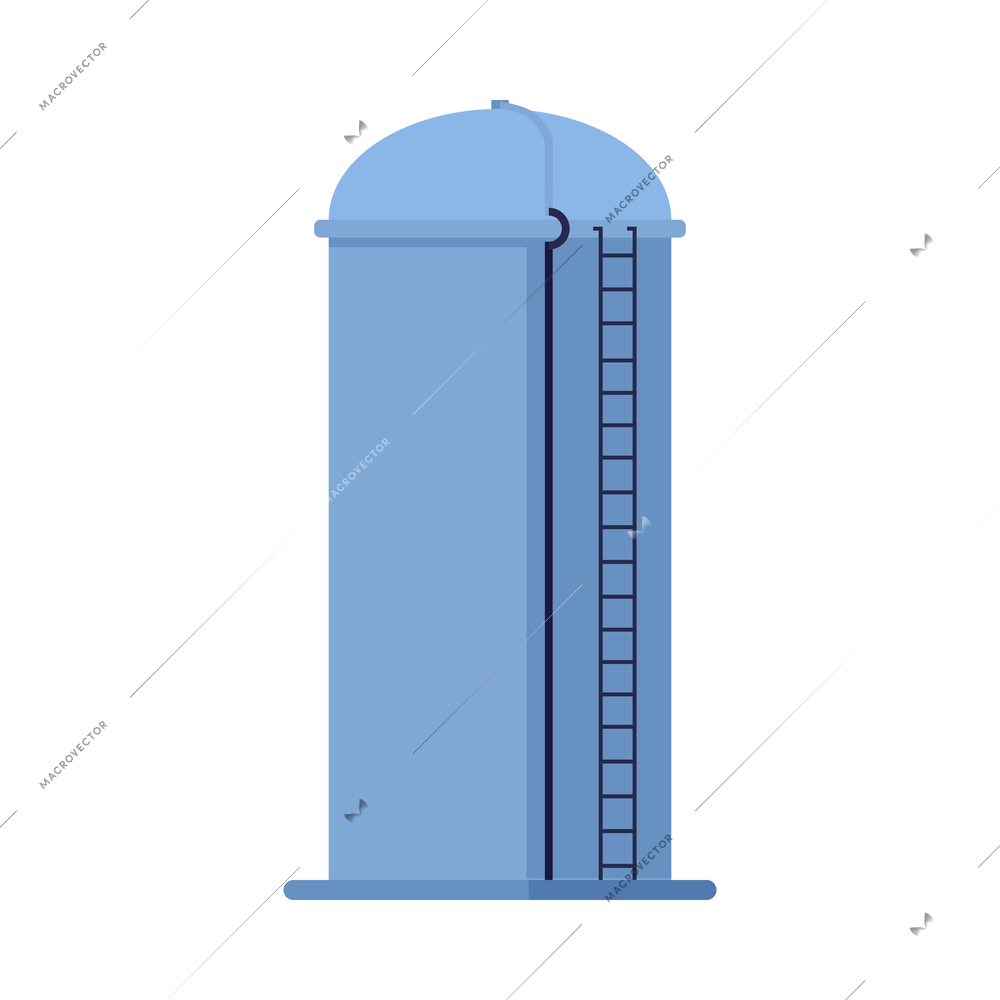 Grain silo in flat style on white background vector illustration