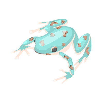 Exotic blue frog on white background 3d vector illustration