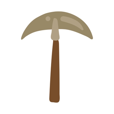 Archeological pickaxe flat icon on white background isolated vector illustration