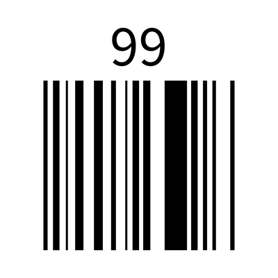 Universal product code barcode on white background realistic vector illustration