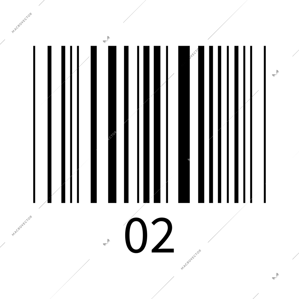 Realistic product barcode with numbers vector illustration