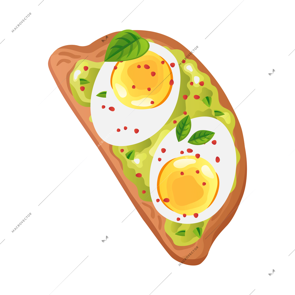 Egg dishes composition with isolated top view of meal solution on blank background vector illustration