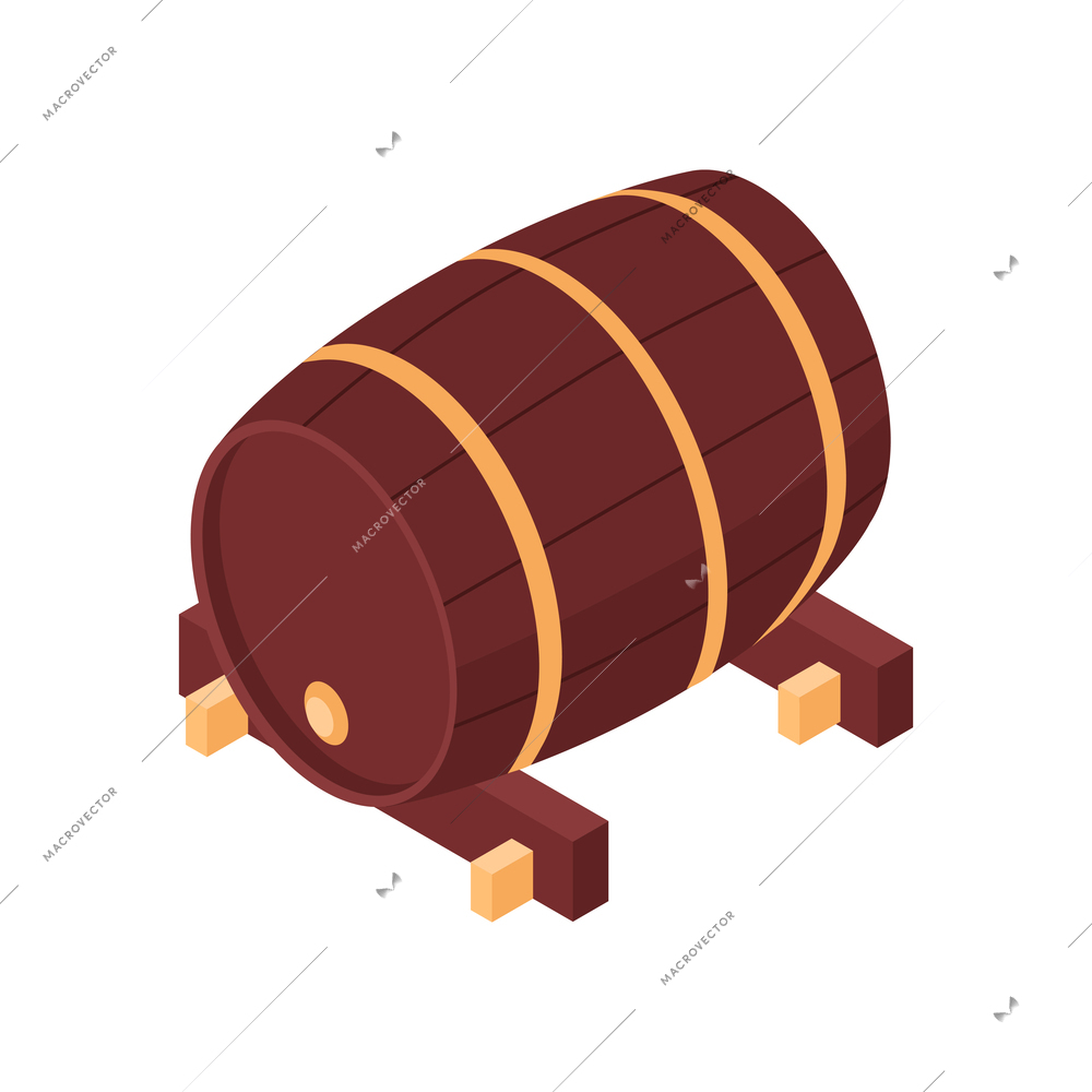 Isometric winemaker winery composition with isolated craft production image on blank background vector illustration