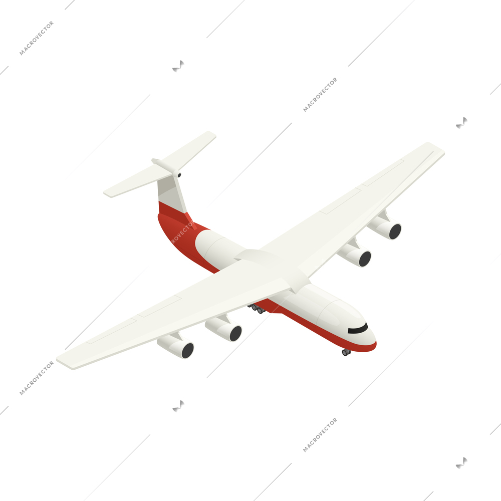 Cargo transportation logistic isometric composition with isolated delivery vehicle icon on blank background vector illustration