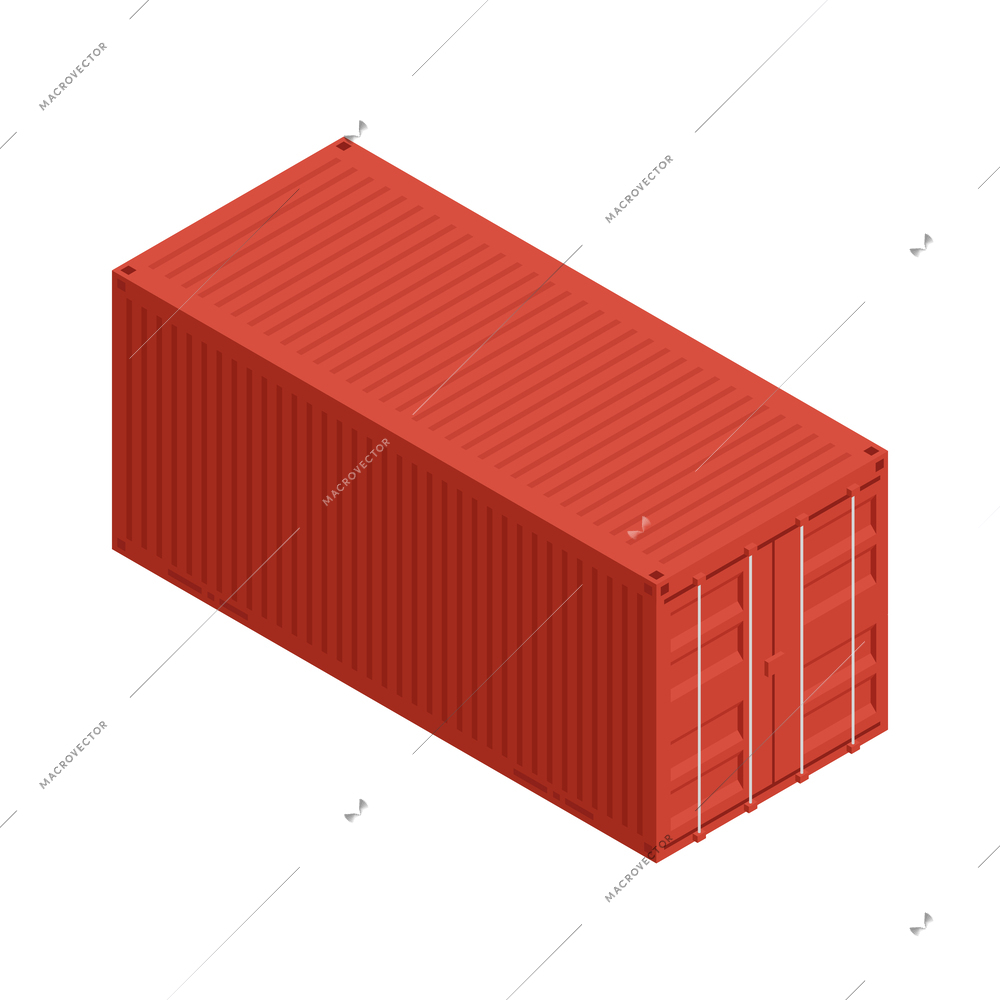 Cargo transportation logistic isometric composition with isolated delivery icon on blank background vector illustration