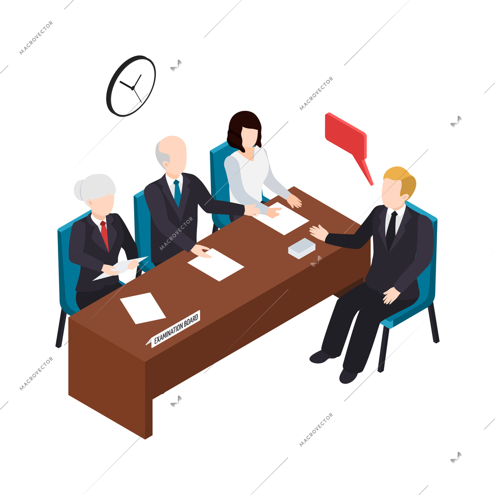 University people isometric composition with human characters and education icons on blank background vector illustration