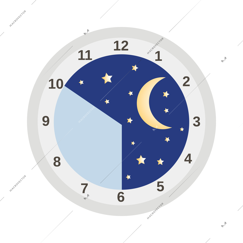 Healthy sleep bedtime composition with isolated sleeping nocturnal icons on blank background vector illustration