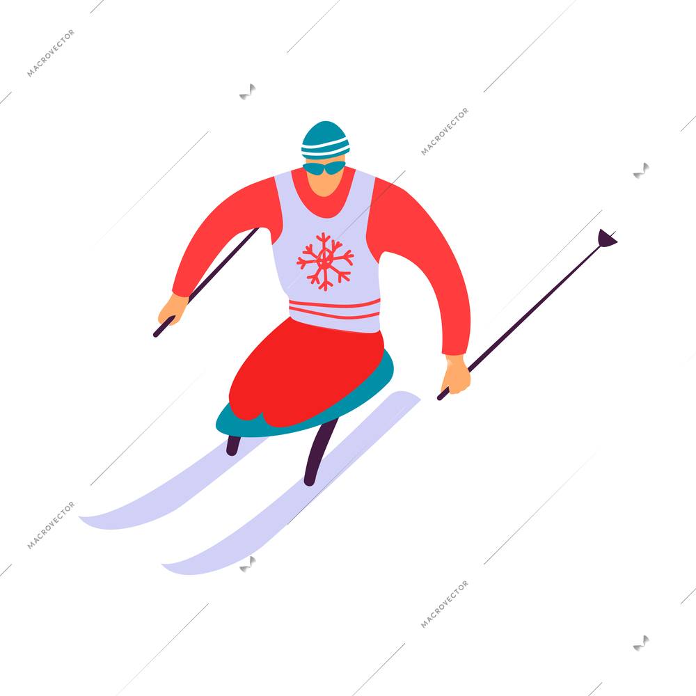 Disabled people sport flat composition with doodle incapitated person doing sports on blank background vector illustration