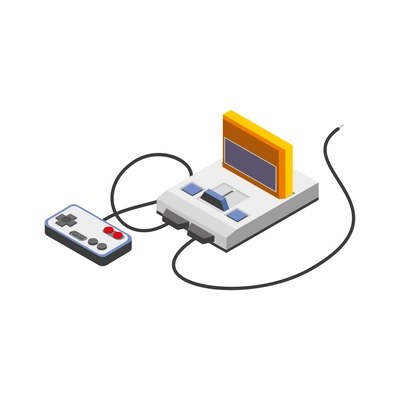 Digital gadget evolution isometric composition with isolated computer technology icons vector illustration